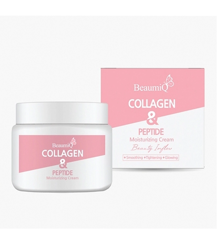  Колагеновий омолоджуючий крем з пептидами для шкіри обличчя  BEAUMIQ BEAUTY INFLOW COLLAGEN & PEPTIDE MOISTURIZING  CREAM