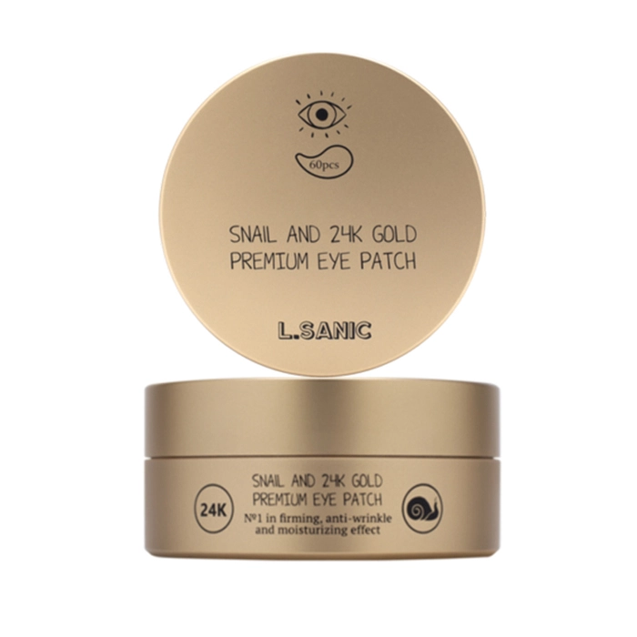 Омолоджуючі патчі для контуру очей  24к золото та муцином равлика L.SANIC SNAIL АND 24K GOLD PREMIUM EYE PATCH